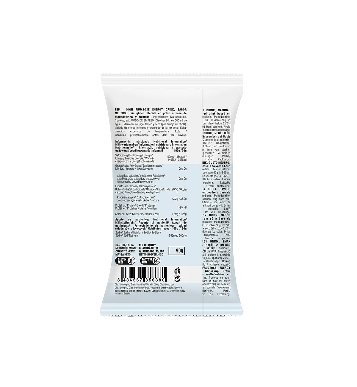 HIGH FRUCTOSE ENERGY DRINK - Bebida Energética Alta en Fructosa x 86 gr Monodosis